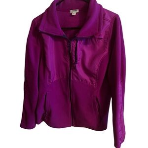 Old Navy Women's Purple Fleece Jacket Zip Up Layering Outerwear, Sz L